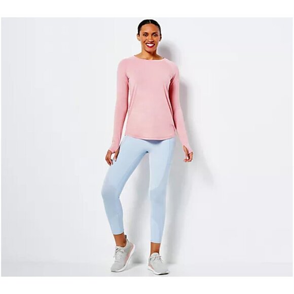 Susan Graver Ash Grey SG Sport Cloud 9 Jersey Knit Raglan- Sleeve Top Size XL - Picture 4 of 7